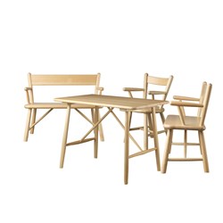 E1575 - Ensemble avec table, 2 chaises et banc